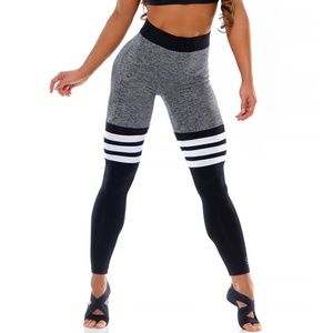 Bombshell thigh-high sock leggings - Black & Gray